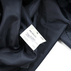 SANYO COAT Made in Japan Balmacaan Soutien Collar L Navy Check with Detachable Quilted Liner and Mohair Blend Bi-Flap