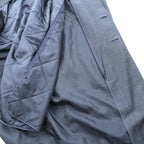 SANYO COAT Made in Japan Balmacaan Soutien Collar L Navy Check with Detachable Quilted Liner and Mohair Blend Bi-Flap