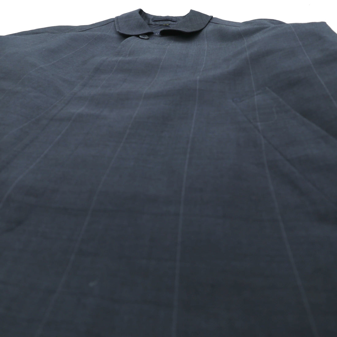 SANYO COAT Made in Japan Balmacaan Soutien Collar L Navy Check with Detachable Quilted Liner and Mohair Blend Bi-Flap