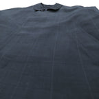 SANYO COAT Made in Japan Balmacaan Soutien Collar L Navy Check with Detachable Quilted Liner and Mohair Blend Bi-Flap