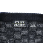 STREET CLOSET 90年代 ヴィンテージ ジャガード ニット カーディガン L ブロックチェック アクリル