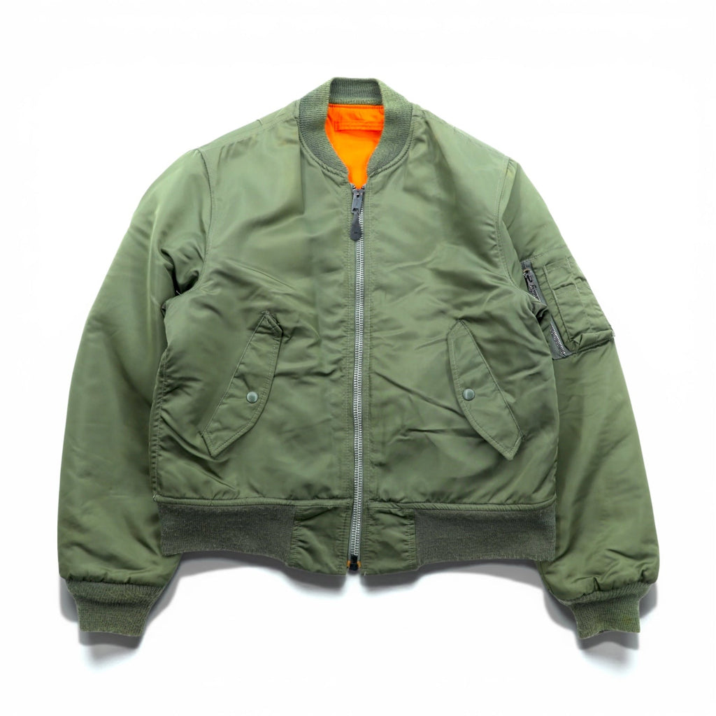 SPIEWAK 80s Made in USA MA-1 Flight Jacket, Large, Khaki, Reversible, Golden Fleece, 1018-695-1621, SCOVIL Zip