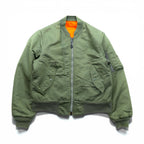 SPIEWAK 80s Made in USA MA-1 Flight Jacket, Large, Khaki, Reversible, Golden Fleece, 1018-695-1621, SCOVIL Zip
