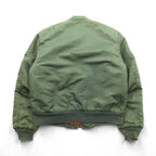 SPIEWAK 80s Made in USA MA-1 Flight Jacket, Large, Khaki, Reversible, Golden Fleece, 1018-695-1621, SCOVIL Zip