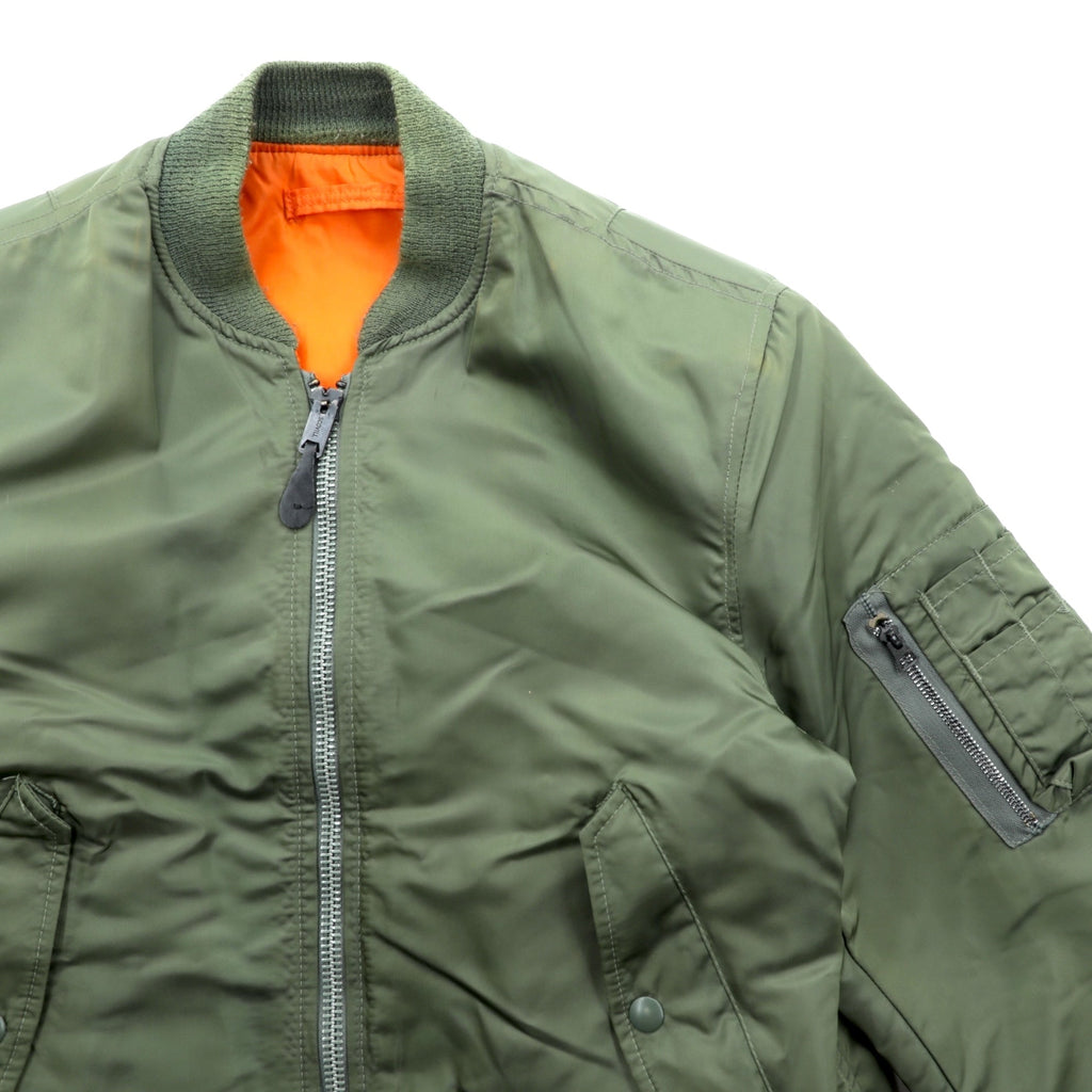 SPIEWAK 80s Made in USA MA-1 Flight Jacket, Large, Khaki, Reversible, Golden Fleece, 1018-695-1621, SCOVIL Zip