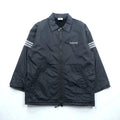 adidas 90s Descente Vintage Zip-Up Coach Jacket, Size L, Black Nylon