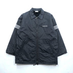 adidas 90s Descente Vintage Zip-Up Coach Jacket, Size L, Black Nylon