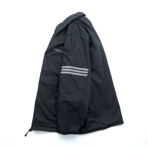 adidas 90s Descente Vintage Zip-Up Coach Jacket, Size L, Black Nylon