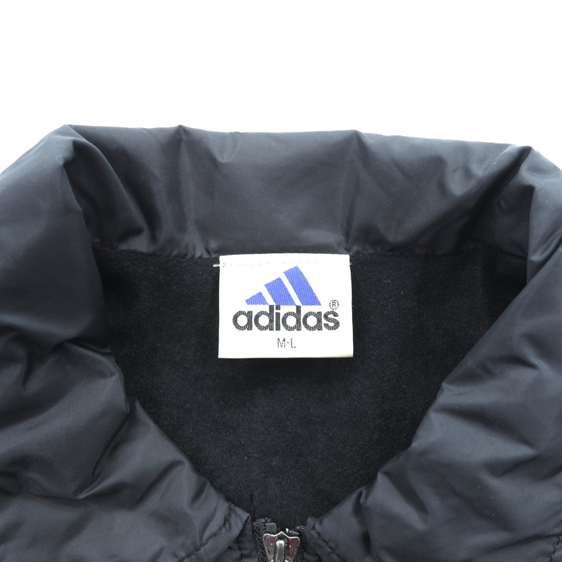 adidas 90s Descente Vintage Zip-Up Coach Jacket, Size L, Black Nylon