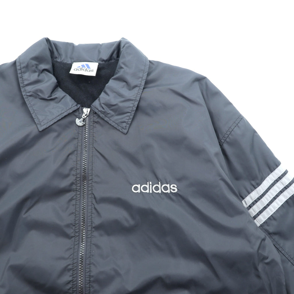 adidas 90s Descente Vintage Zip-Up Coach Jacket, Size L, Black Nylon