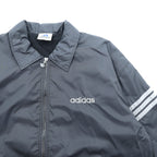 adidas 90s Descente Vintage Zip-Up Coach Jacket, Size L, Black Nylon