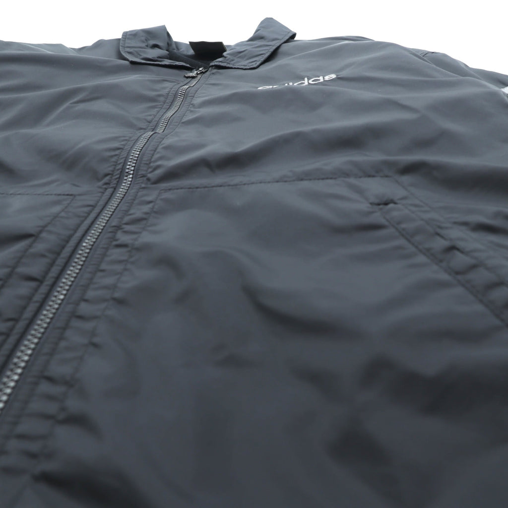 adidas 90s Descente Vintage Zip-Up Coach Jacket, Size L, Black Nylon
