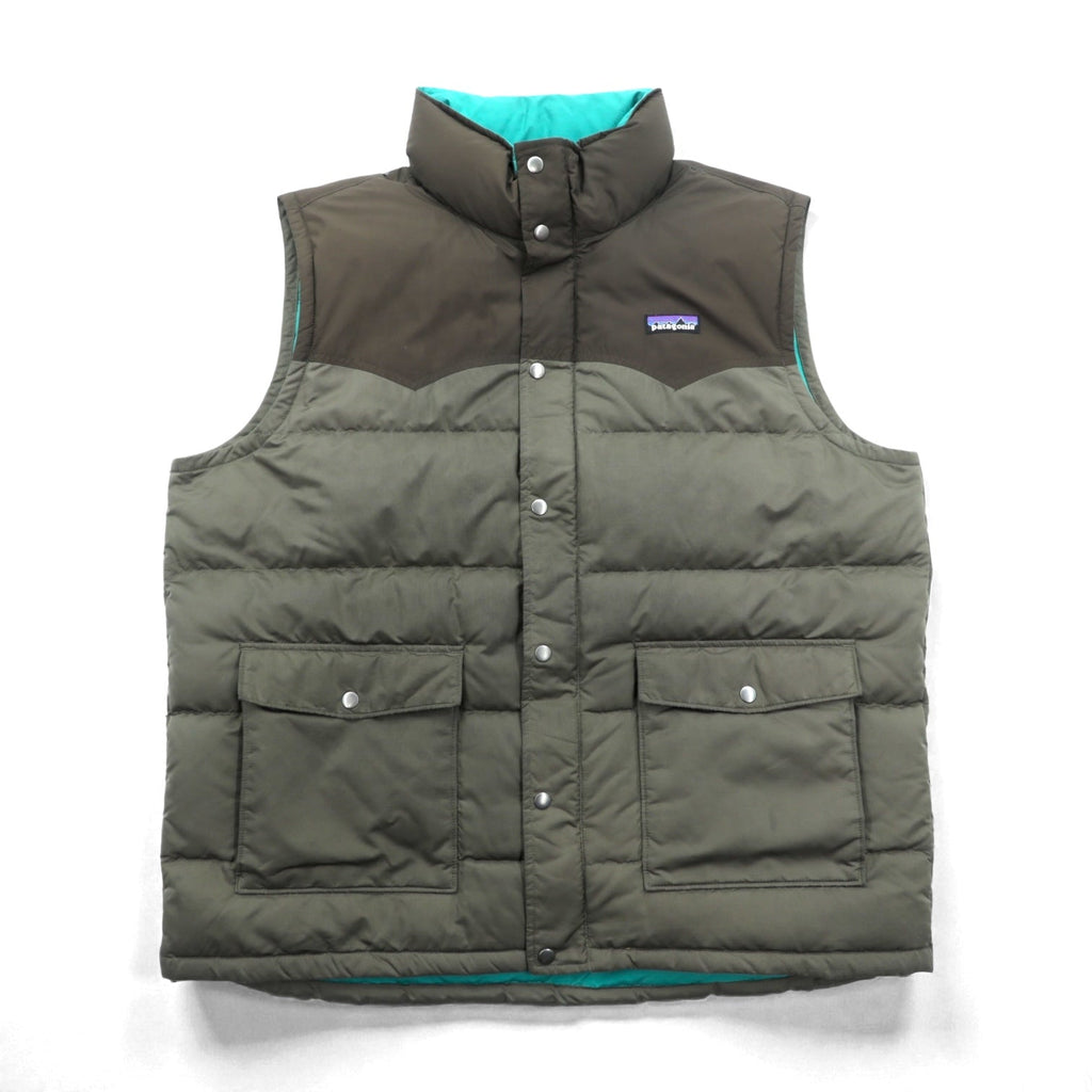 Patagonia Slingshot Down Vest, Snap Button, XL, Brown, Western Style, 27571FA12