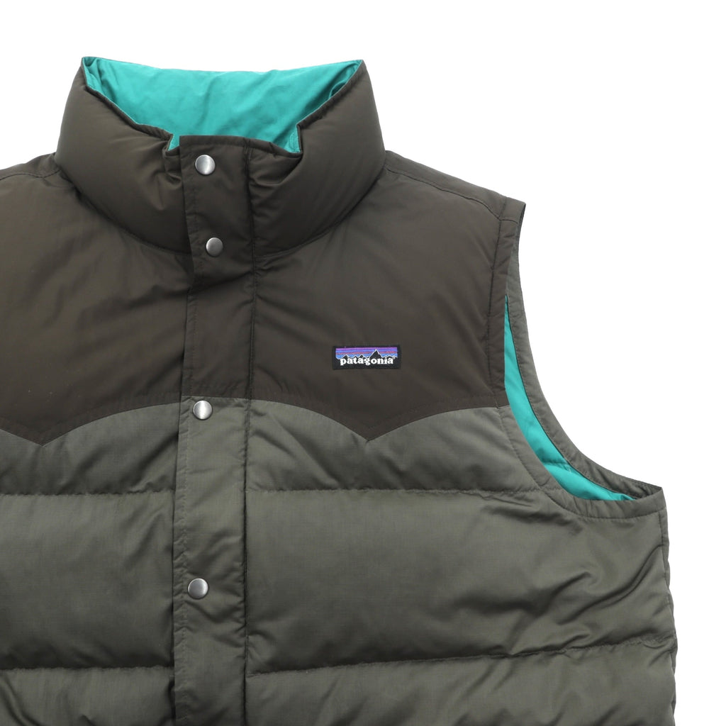 Patagonia Slingshot Down Vest, Snap Button, XL, Brown, Western Style, 27571FA12