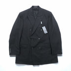 US UNION MADE Blazer, Peaked Lapel Double-Breasted Leather Tailored Jacket, XL, Black Stripe, Kenneth Cole, Unused, in USA
