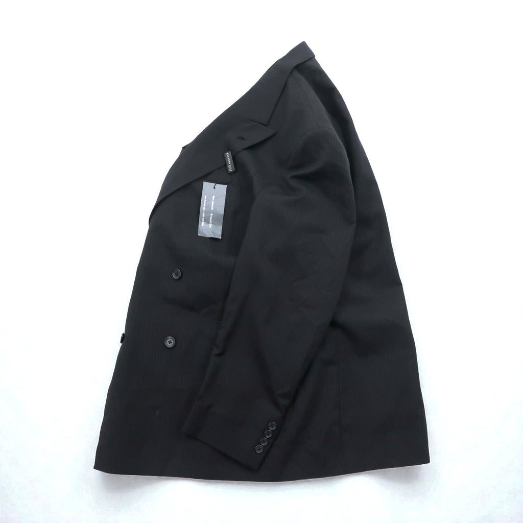 US UNION MADE Blazer, Peaked Lapel Double-Breasted Leather Tailored Jacket, XL, Black Stripe, Kenneth Cole, Unused, in USA