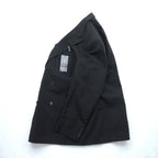 US UNION MADE Blazer, Peaked Lapel Double-Breasted Leather Tailored Jacket, XL, Black Stripe, Kenneth Cole, Unused, in USA