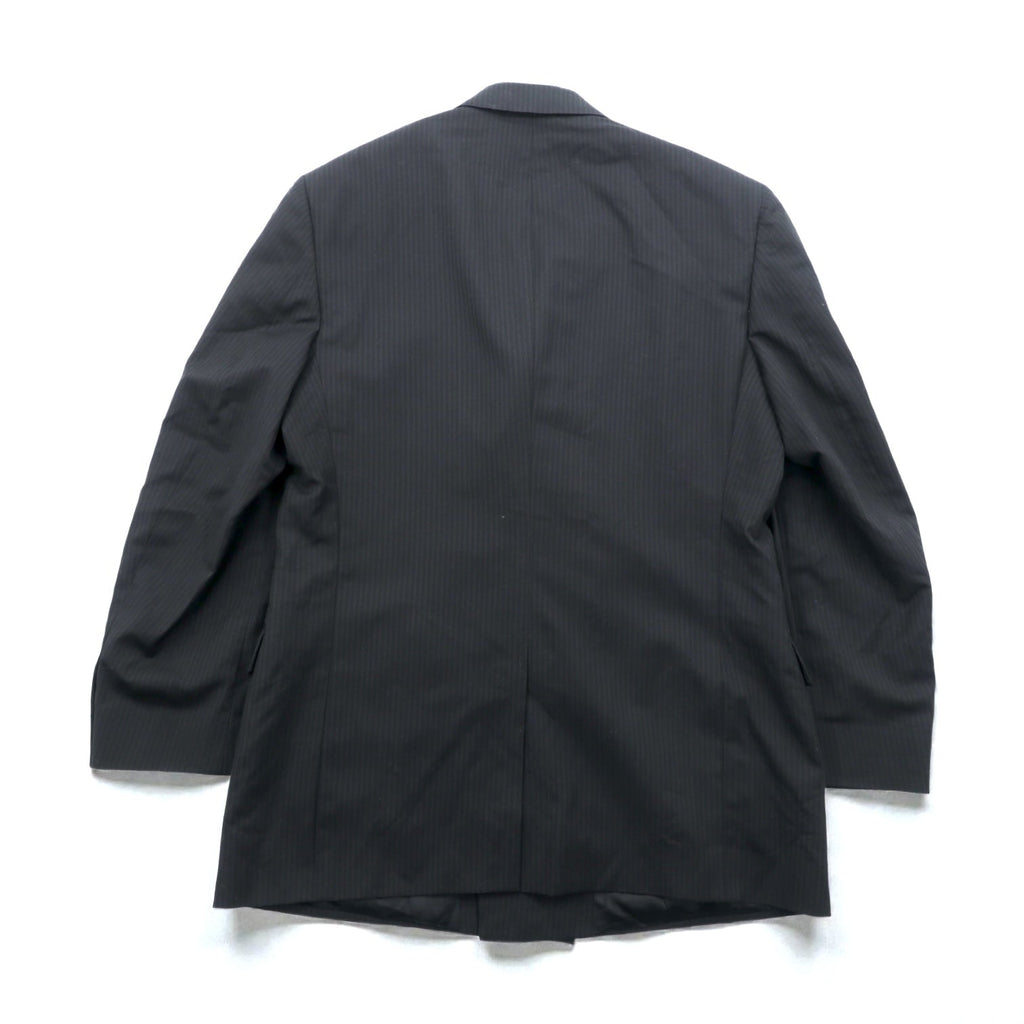 US UNION MADE Blazer, Peaked Lapel Double-Breasted Leather Tailored Jacket, XL, Black Stripe, Kenneth Cole, Unused, in USA