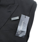 US UNION MADE Blazer, Peaked Lapel Double-Breasted Leather Tailored Jacket, XL, Black Stripe, Kenneth Cole, Unused, in USA
