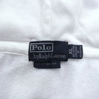 Polo Ralph Lauren 90s Big Pony Embroidery Zip Hoodie XL White Cotton Ribline