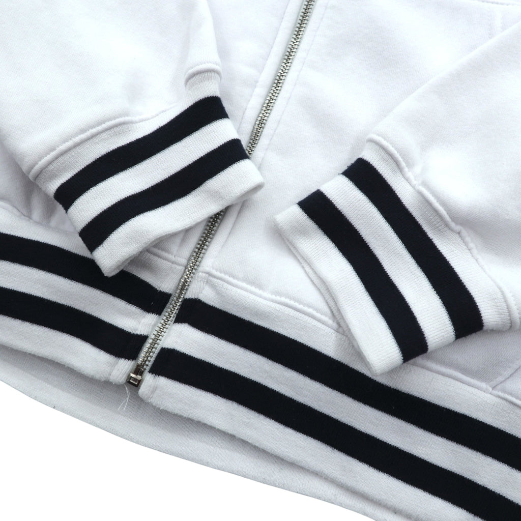 Polo Ralph Lauren 90s Big Pony Embroidery Zip Hoodie XL White Cotton Ribline