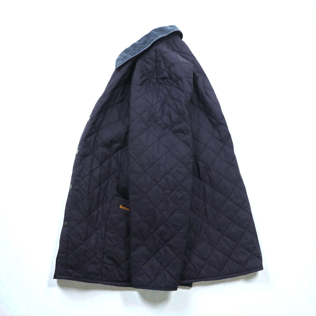 Barbour キルティングジャケット LIDDESDALE JACKET XL ネイビー 襟コーデュロイ 中綿 MQU0001NY91