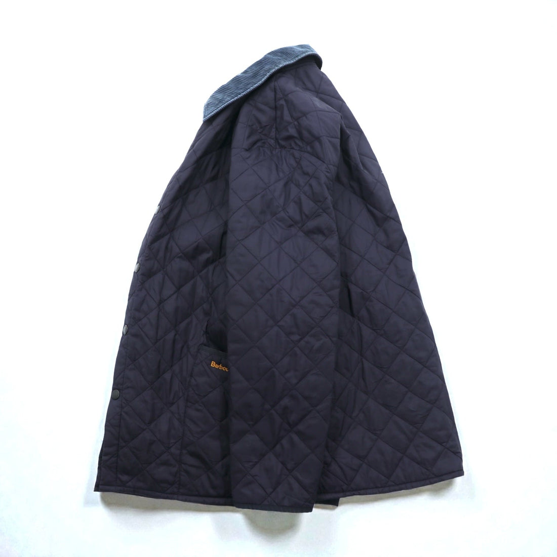 Barbour キルティングジャケット LIDDESDALE JACKET XL ネイビー 襟コーデュロイ 中綿 MQU0001NY91
