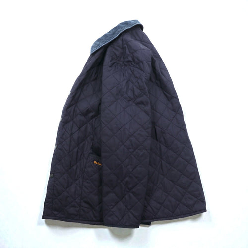 Barbour キルティングジャケット LIDDESDALE JACKET XL ネイビー 襟コーデュロイ 中綿 MQU0001NY91