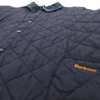 Barbour キルティングジャケット LIDDESDALE JACKET XL ネイビー 襟コーデュロイ 中綿 MQU0001NY91