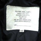 US NAVY 90s Made in USA Vintage 10-Button Pea Coat, XL, Black Melton Wool, MP72132