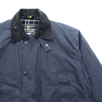 Mc Orvis 英国製 オイルドジャケット ワックスコットン ハンティングジャケット XL ネイビー 襟コーデュロイ ダブルジップ 裏地チェック イギリス製