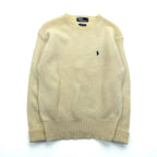 Polo Ralph Lauren 90年代 クルーネック ニット セーター M ウール 羊毛 スモールポニー刺繍 FROM SCOTISH YARN