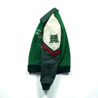 80s Canada Vintage Award Jacket レザー切替 スタジャン XL グリーン ウール PERGIS 80年代 カナダ製