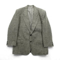 STANLEY WILLIAMS Tweed 2B Tailored Jacket, Leather, Large, Brown Wool Check