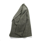 STANLEY WILLIAMS Tweed 2B Tailored Jacket, Leather, Large, Brown Wool Check