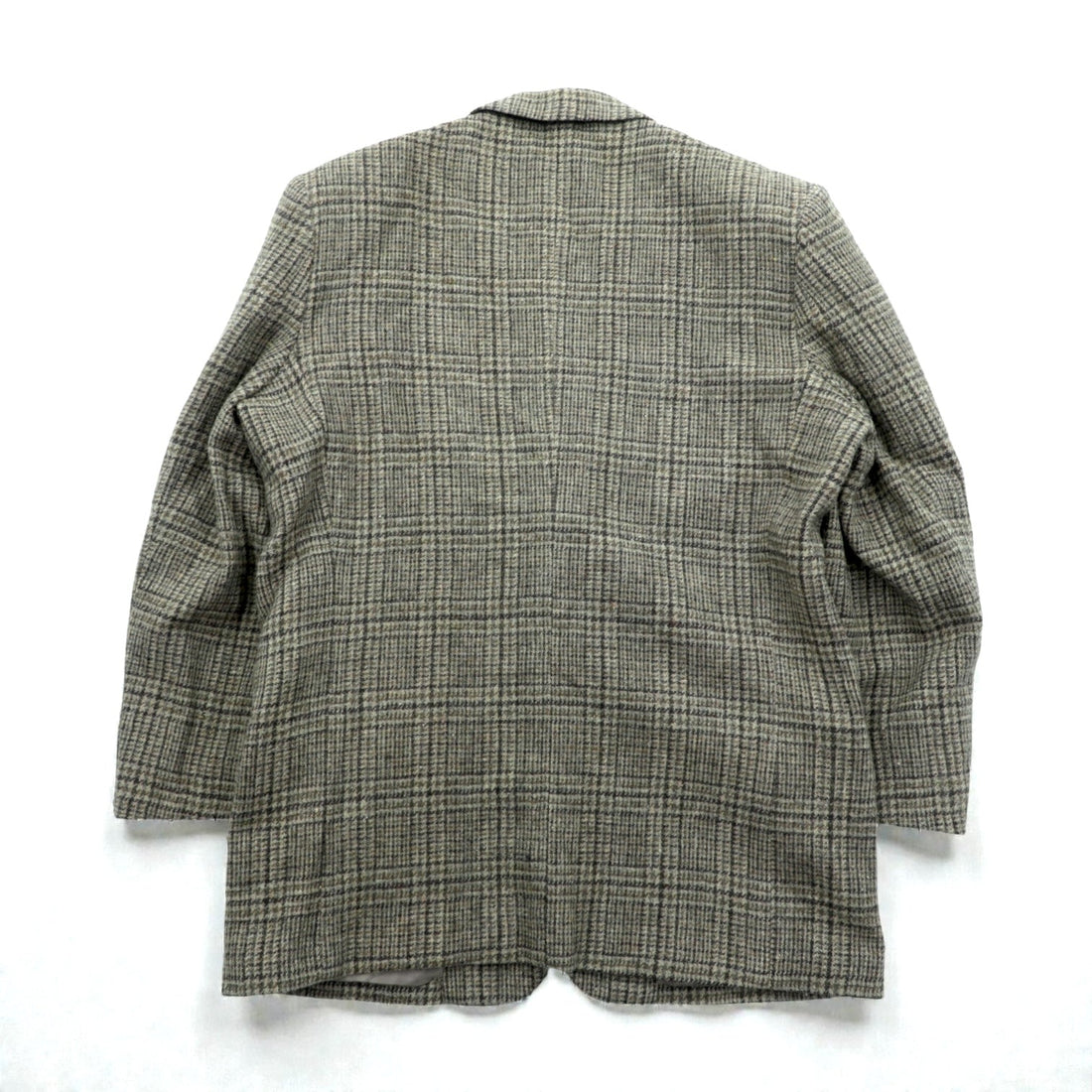 STANLEY WILLIAMS Tweed 2B Tailored Jacket, Leather, Large, Brown Wool Check