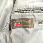 STANLEY WILLIAMS Tweed 2B Tailored Jacket, Leather, Large, Brown Wool Check