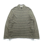 Eddie Bauer Half Zip Knit Sweater L Brown Wool Border 6007 Unused
