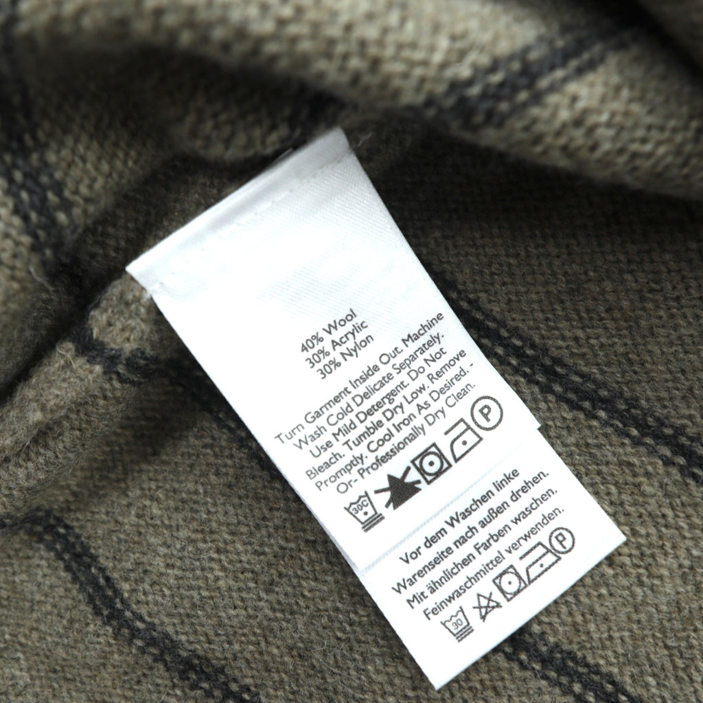 Eddie Bauer Half Zip Knit Sweater L Brown Wool Border 6007 Unused