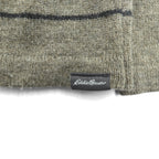 Eddie Bauer Half Zip Knit Sweater L Brown Wool Border 6007 Unused