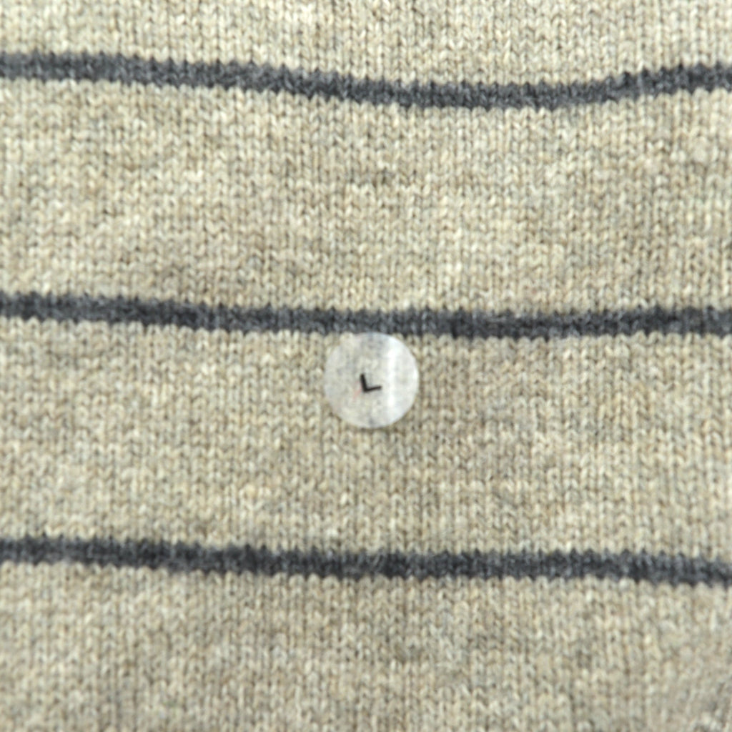 Eddie Bauer Half Zip Knit Sweater L Brown Wool Border 6007 Unused