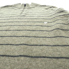 Eddie Bauer Half Zip Knit Sweater L Brown Wool Border 6007 Unused