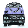 90s Japan Vintage Jacquard Knit DEMAIN CLAIR Fair Isle Sweater L Wool Allover Pattern Made in
