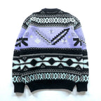 90s Japan Vintage Jacquard Knit DEMAIN CLAIR Fair Isle Sweater L Wool Allover Pattern Made in