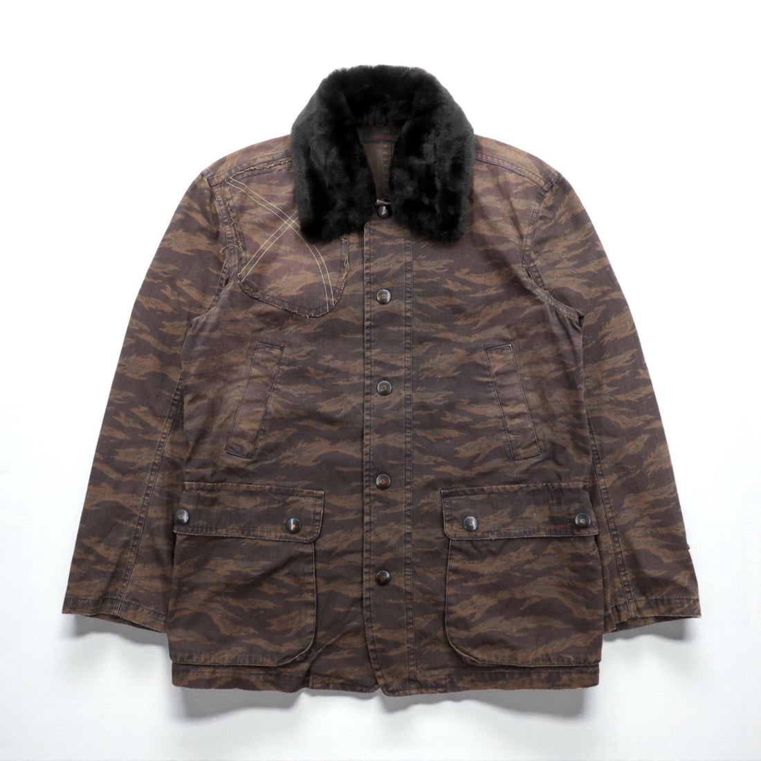 FULLCOUNT Boa Rips Top Deck Jacket, Size L, Camouflage Tiger Camo, Made in Japan