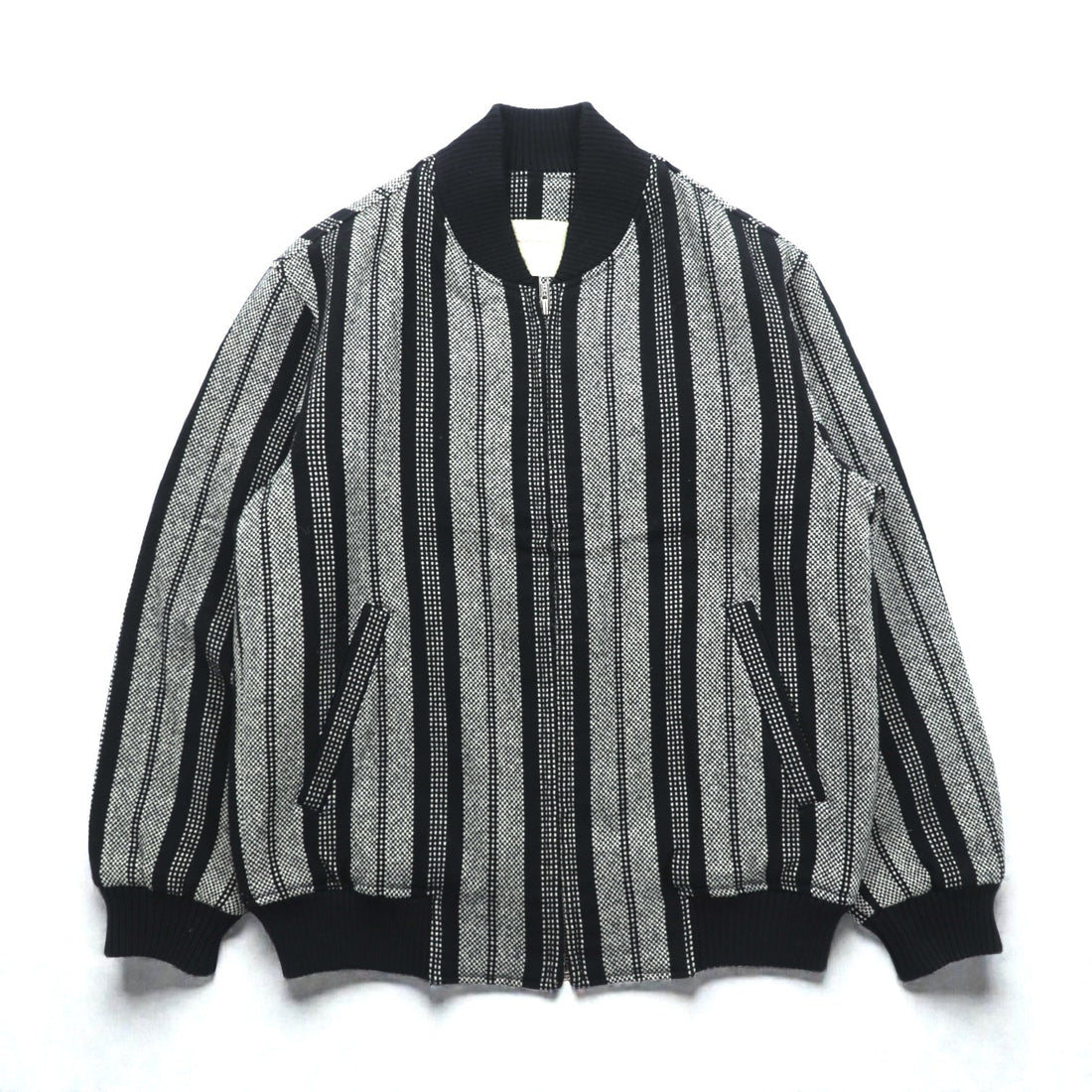 80s Japan Vintage Blouson ジップアップ ボンバージャケット M ウール ストライプ MEN'S WEAR WIN 80年代 日本製