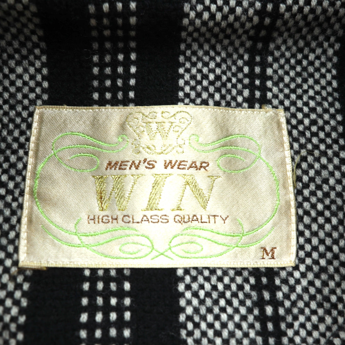 80s Japan Vintage Blouson ジップアップ ボンバージャケット M ウール ストライプ MEN'S WEAR WIN 80年代 日本製