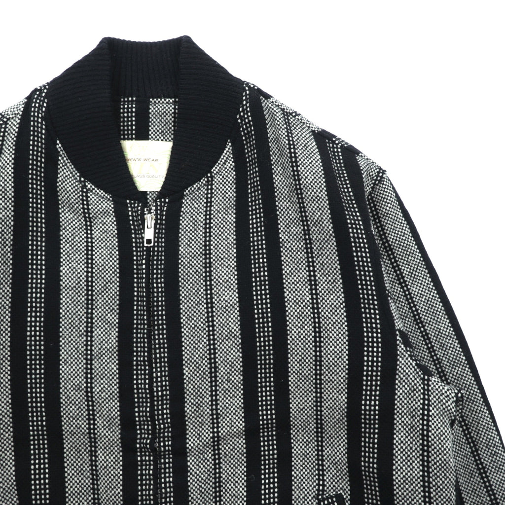 80s Japan Vintage Blouson ジップアップ ボンバージャケット M ウール ストライプ MEN'S WEAR WIN 80年代 日本製