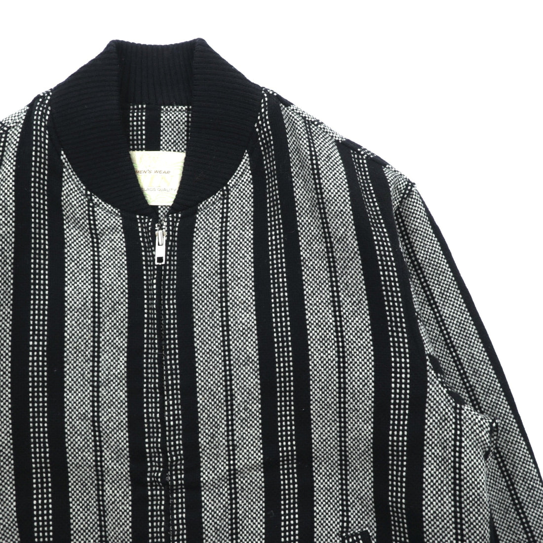 80s Japan Vintage Blouson ジップアップ ボンバージャケット M ウール ストライプ MEN'S WEAR WIN 80年代 日本製