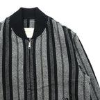 80s Japan Vintage Blouson ジップアップ ボンバージャケット M ウール ストライプ MEN'S WEAR WIN 80年代 日本製